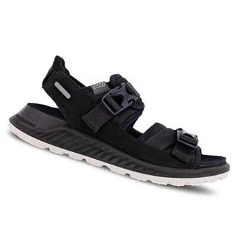 Women's Ecco Exowrap 2 Strap Buckle Sandals Black / Black | USA 171BEX